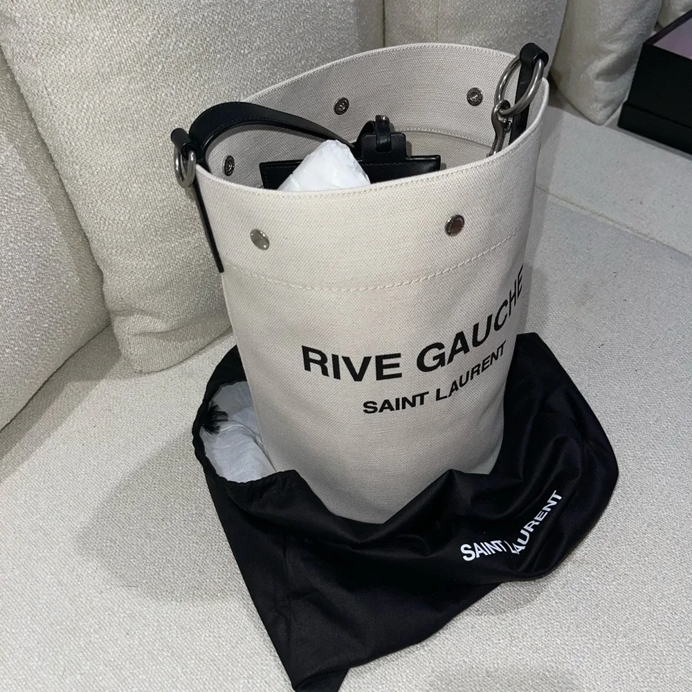 Saint Laurent Paris RIVE GAUCHE Bucket Bag (Linen) - Picture 4 of 9